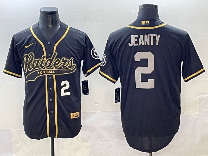 Men 2025 Oakland Raiders 2 Jeanty Black Joint Name Nike Limited NFL Jersey style 2